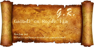Galbács Rozália névjegykártya