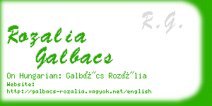 rozalia galbacs business card